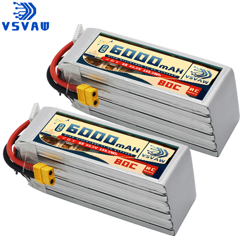 6S Lipo Battery 22.2V 5000Mah - Baterai Lipo VSVAW 6S 6000mAh 22.2V