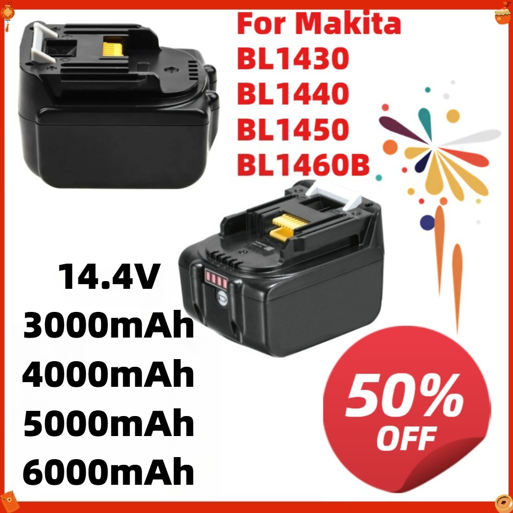 Untuk Makita BL1430 BL1440 BL1 - 4S Lipo Battery 14.8V 6000Mah ulasan dan harga