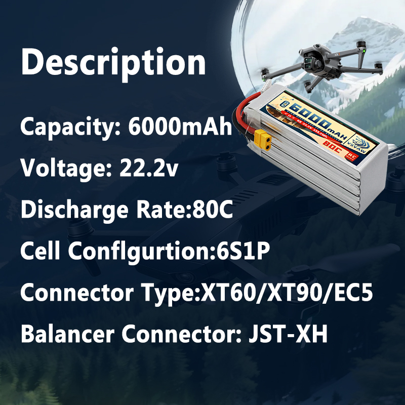 Baterai Lipo VSVAW 6S 6000mAh  - 6S Lipo Battery 22.2V 5000Mah ulasan dan harga