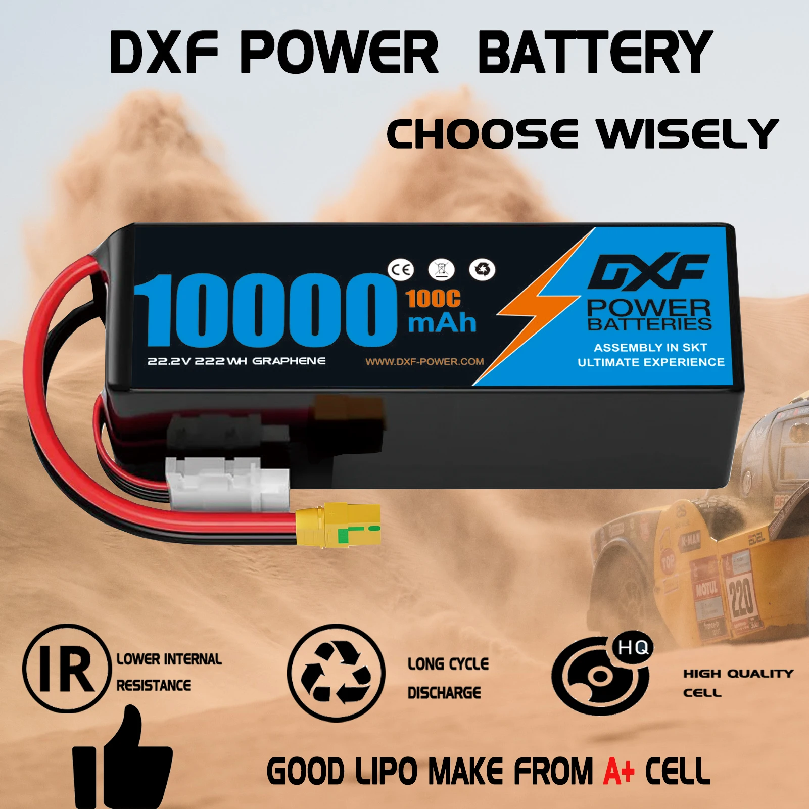 Baterai Lipo DXF 6S 22.2V 100C - 6S Lipo Battery 22.2V 5000Mah ulasan dan harga