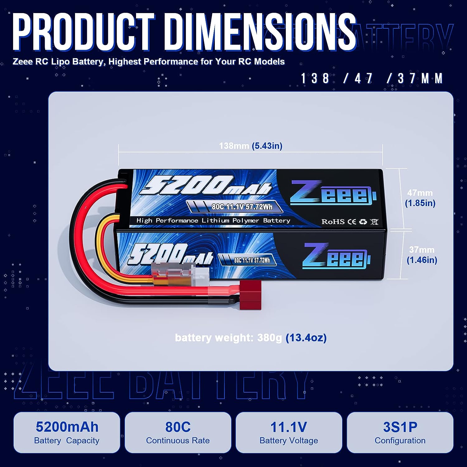 Zeee 3S 5200mAh baterai Lipo 1 - 6S Lipo Battery 22.2V 5000Mah ulasan dan harga