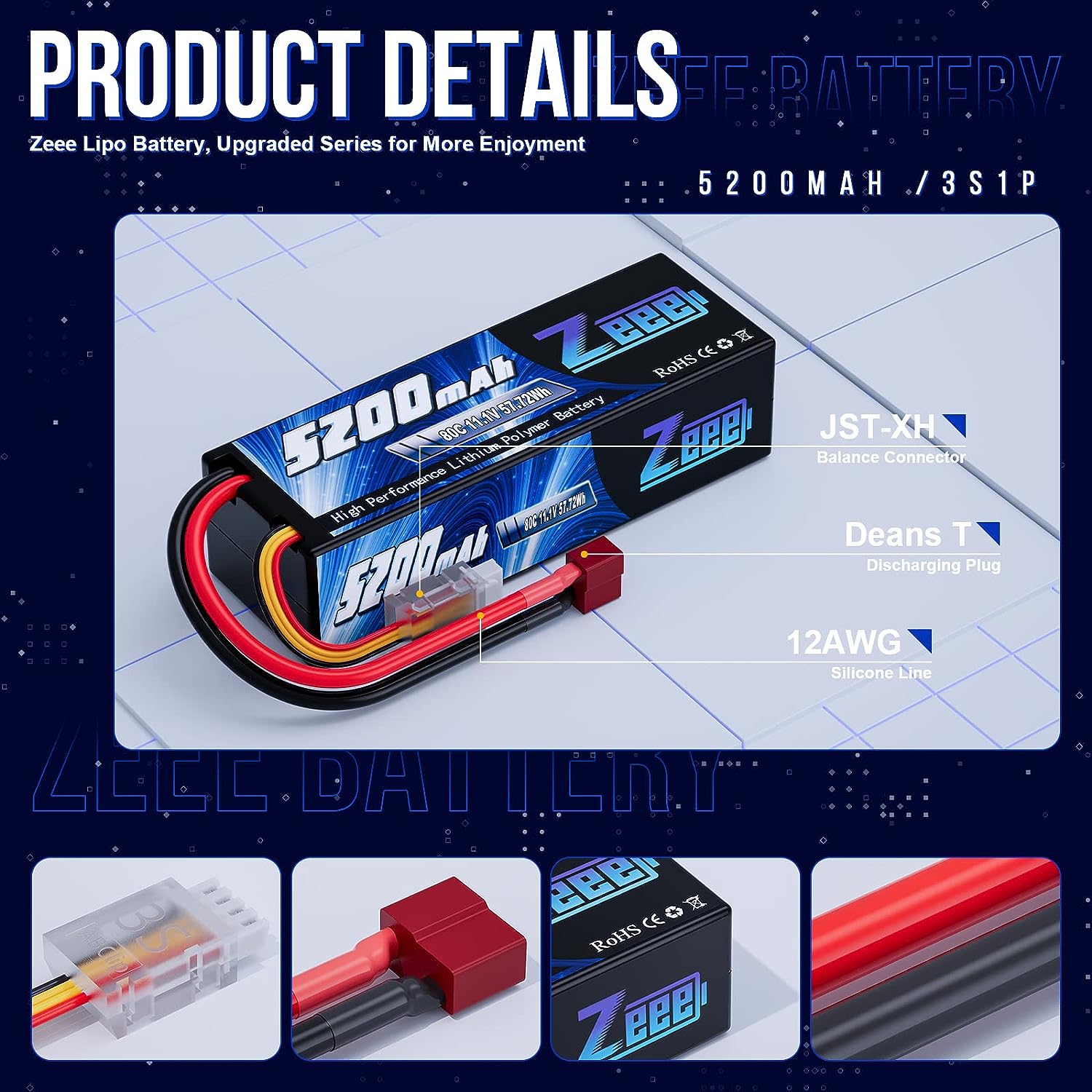 Zeee 3S 5200mAh baterai Lipo 1 - 6S Lipo Battery 22.2V 5000Mah ulasan dan harga