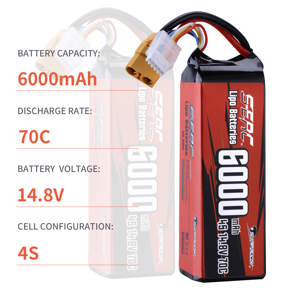 SUNPADOW 4S Lipo baterai untuk - 4S Lipo Battery 14.8V 6000Mah ulasan dan harga